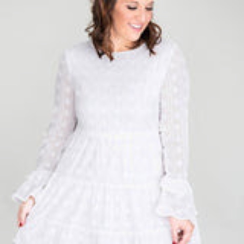 Pink Lily With You Again Ivory Polka Dot dress - never worn